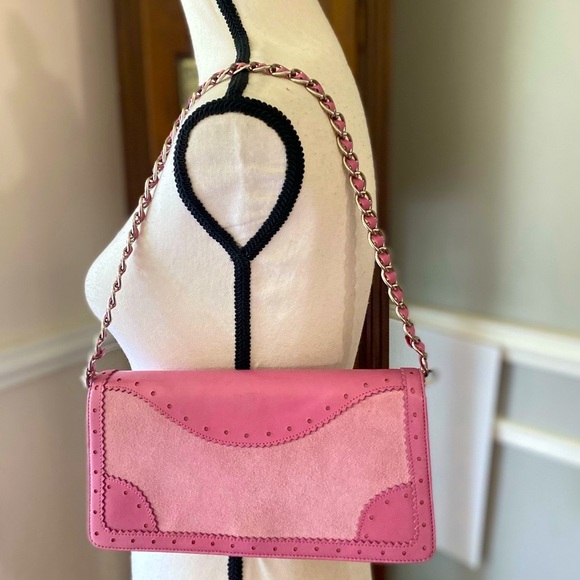 Nordstrom lavender / pink Leather & Suede Evening Bag - Picture 1 of 9